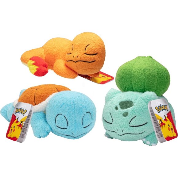 🆕 Bulbasaur Starter Plush Sleeping Squirtle Charmande Authentic Soft Toy Gift - Picture 3 of 7